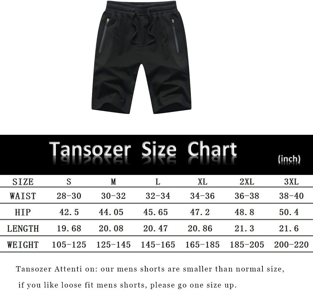 Mens Athletic Shorts with Zip Pockets